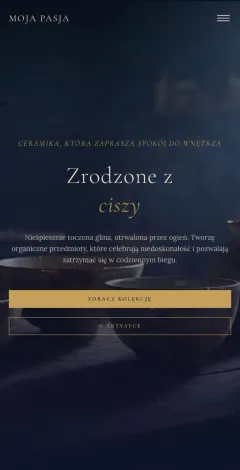 Projekt strony Moja Pasja na telefonie