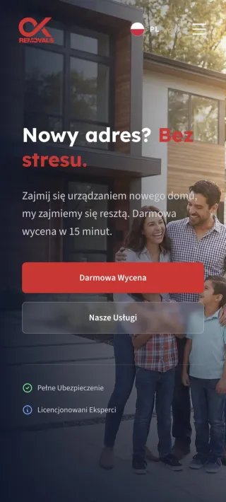 Mobilna wersja strony OkRemovals