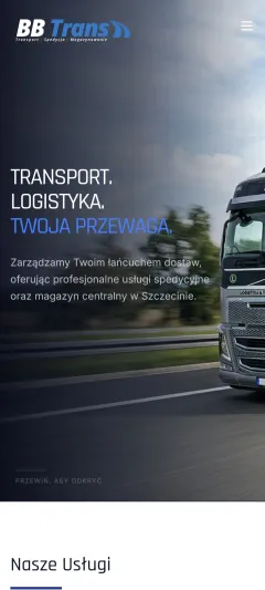 Projekt strony BBTrans na telefonie